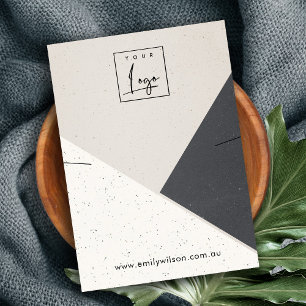 Beige Schwarz-weiße Keramik-Nekklace-Logo Visitenkarte