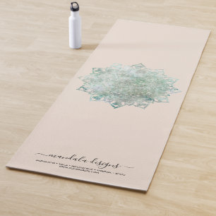 Beige schwarz zweiseitig Mandala Yogamatte