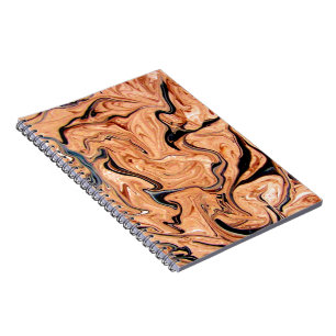 Beige Schwarze Marmor Abstract Muster Hintergrund Notizblock