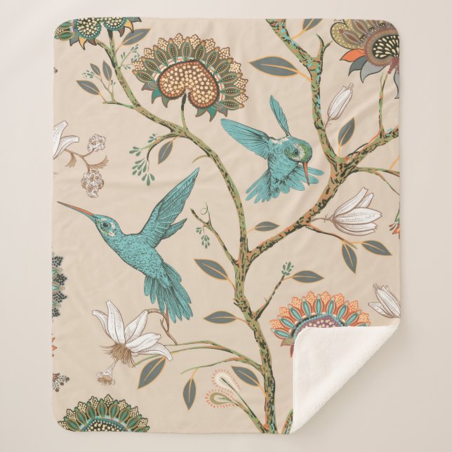 Beige seamless pattern with stylized flowers and b sherpadecke (Vorderseite)