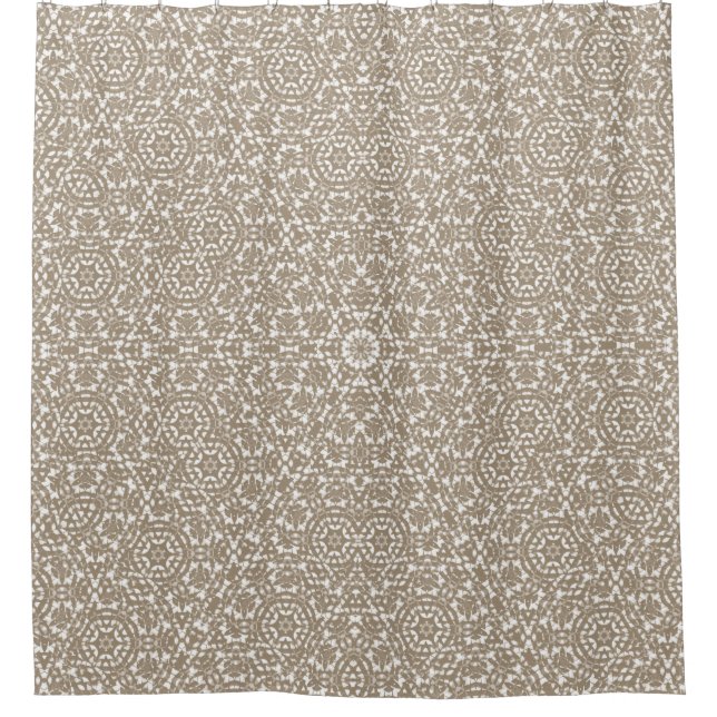 Beige Serenität Duschvorhang (Vorderseite)