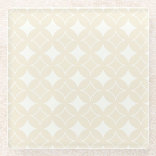 Beige Shippo-Muster Glasuntersetzer (Vorderseite)