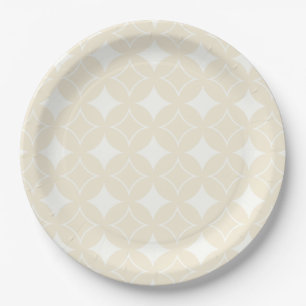Beige Shippo-Muster Pappteller