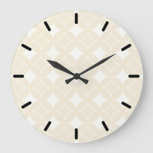Beige shippo pattern große wanduhr