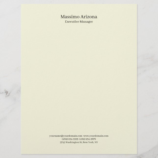 Beige Simple Plain Professional Modern Minimailst Briefbogen (Vorderseite)