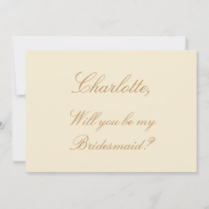 Beige Skript Elegante Cream Bridesmaid Vorschlag Einladung