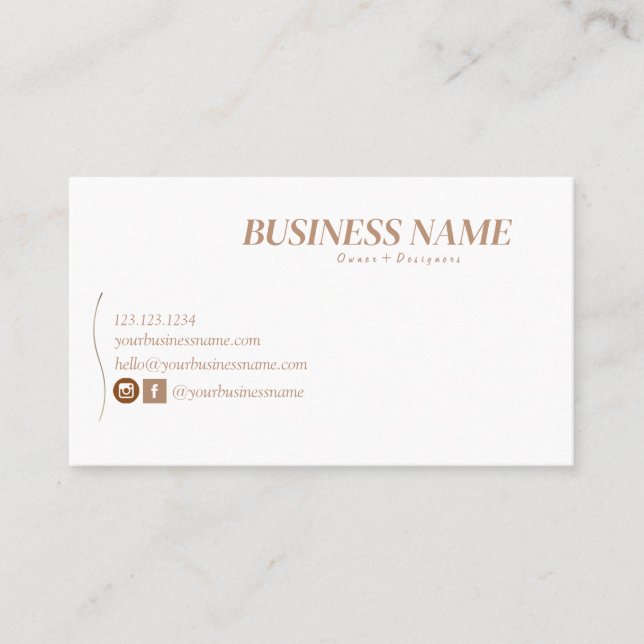 Beige Small Business Card, Boutique Business Card Visitenkarte (Vorderseite)