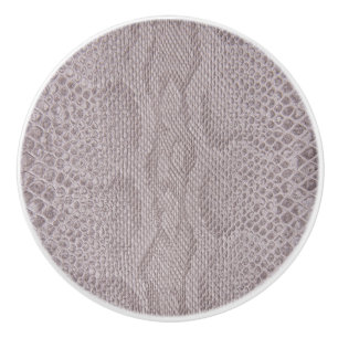 Beige Snakeskin Print Keramik Knock Keramikknauf