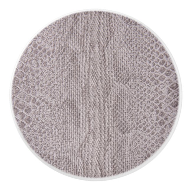 Beige Snakeskin Print Keramik Knock Keramikknauf (Vorderseite)