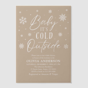 Beige Snowflake Baby Es ist kalt draußen Babydusch