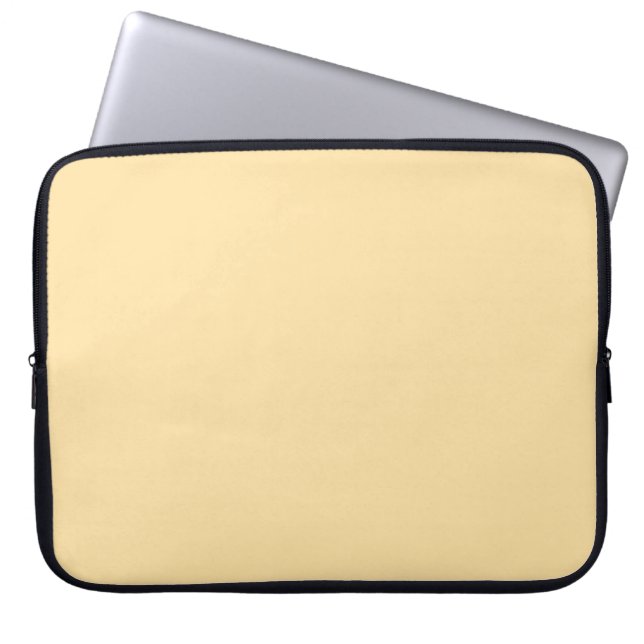 Beige Solid Color Laptopschutzhülle (Vorderseite)
