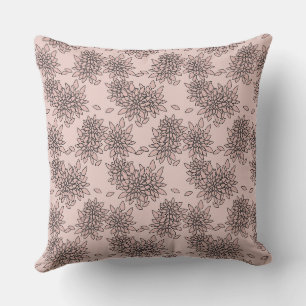 beige solides florales abstraktes Muster Retro Sec Kissen