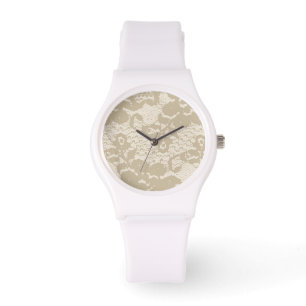 Beige Spitze Armbanduhr