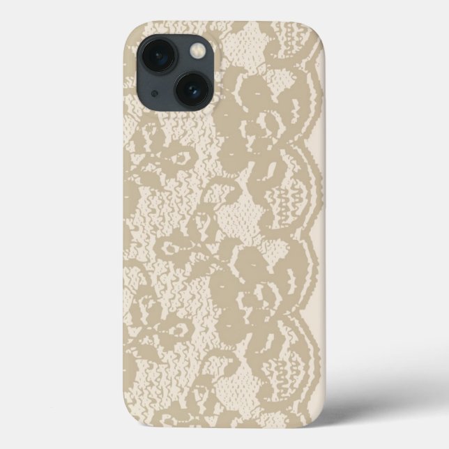Beige Spitze Case-Mate iPhone Hülle (Rückseite)