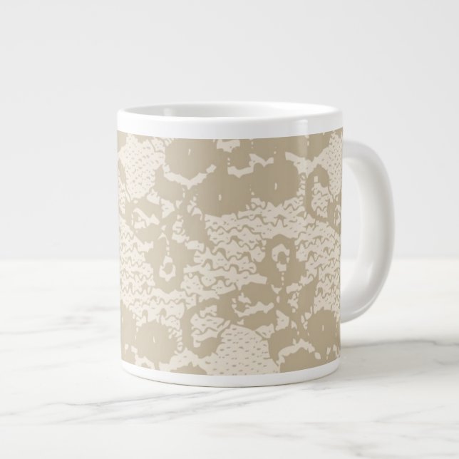 Beige Spitze Jumbo-Tasse (Vorderseite Rechts)