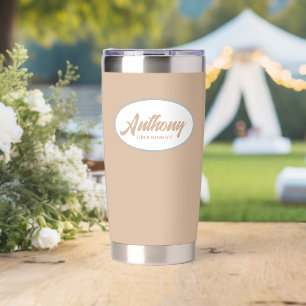 Beige Stilisierter Hochzeitsslifter Trauzeuge Thermobecher