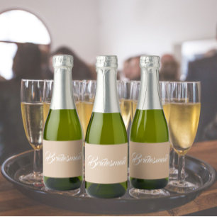 Beige stilisiertes Skript Brautjungfer Hochzeit
