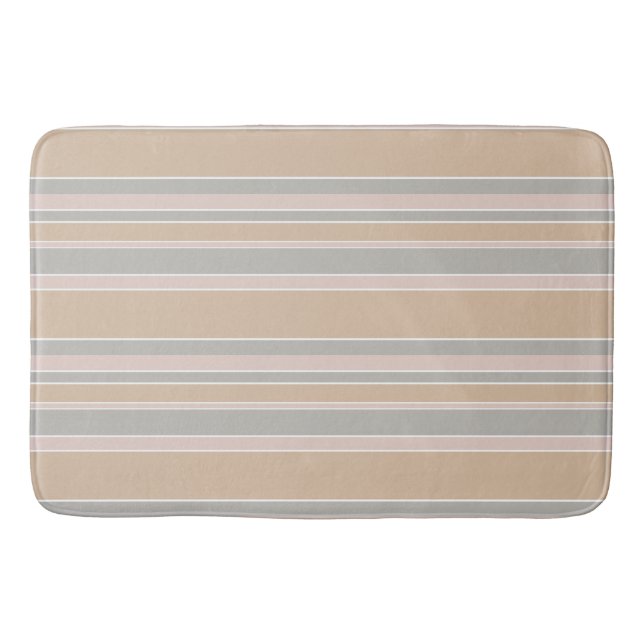 Beige Streifen Badematte (Vorderseite)