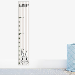 Beige Streifen Bunny Rabbit Growth Chart Poster