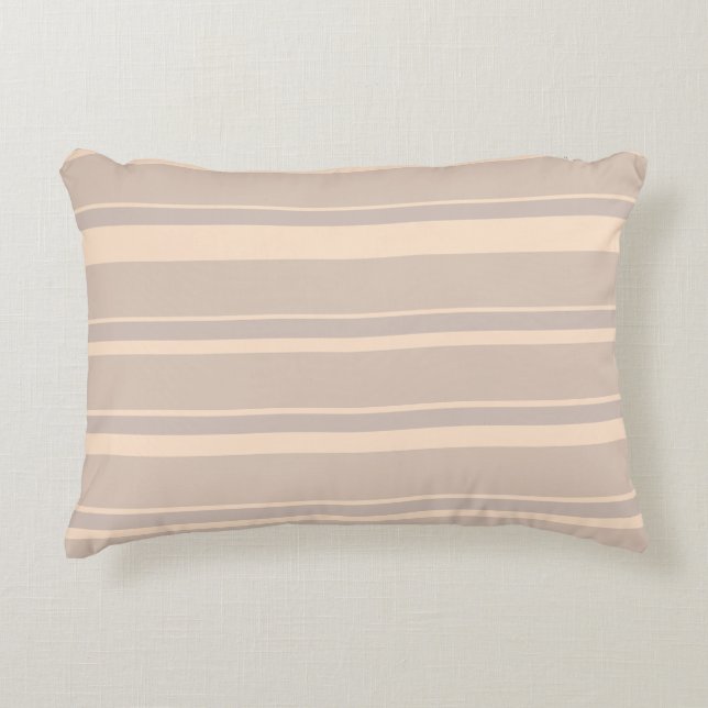 Beige Streifen Dekokissen (Vorderseite)