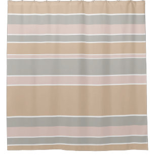 Beige Streifen Duschvorhang