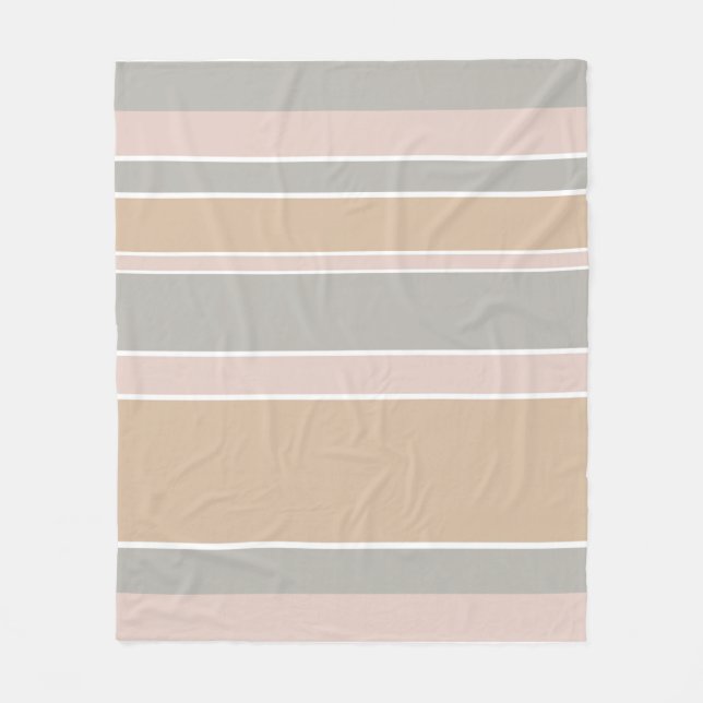 Beige Streifen Fleecedecke (Vorderseite)