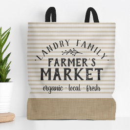 Beige Streifen für den Markt für Landwirte Tasche