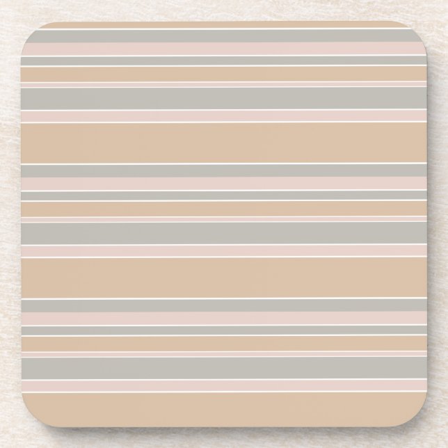Beige Streifen Getränkeuntersetzer (Vorderseite)