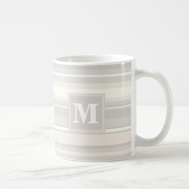 Beige Streifen Kaffeetasse (Rechts)