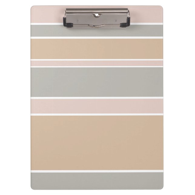 Beige Streifen Klemmbrett (Vorderseite)
