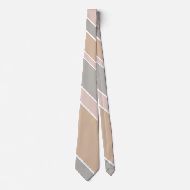 Beige Streifen Krawatte (Vorderseite)