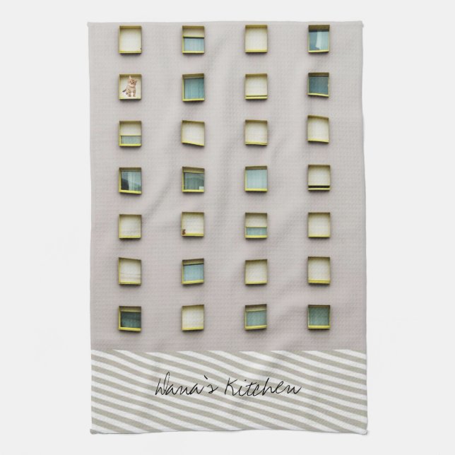 Beige Streifen Küche Handtuch (Vertikal)