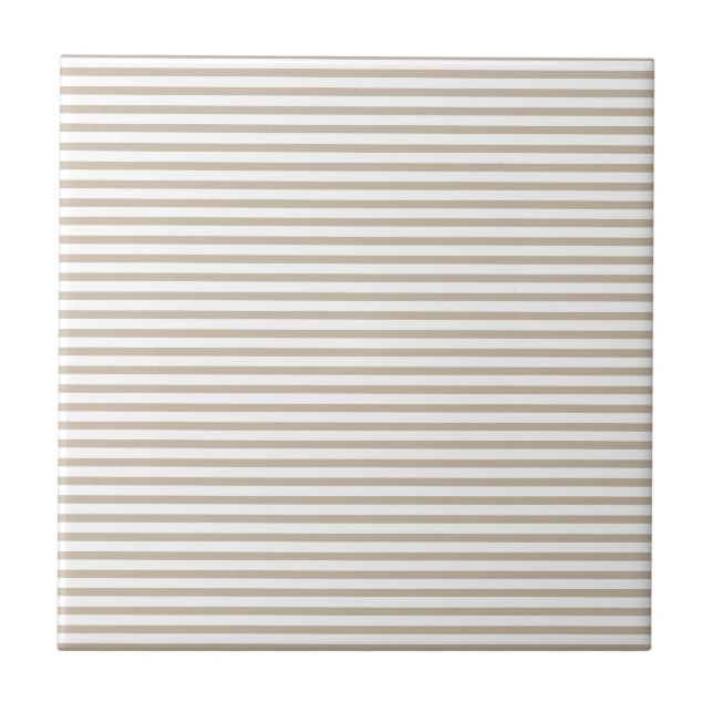 Beige Streifen mit weißem Hintergrund Fliese (Vorderseite)