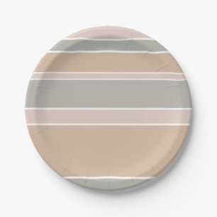 Beige Streifen Pappteller