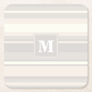 Beige Streifen Rechteckiger Pappuntersetzer