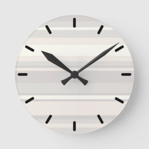 Beige Streifen Runde Wanduhr
