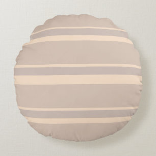 Beige Streifen Rundes Kissen