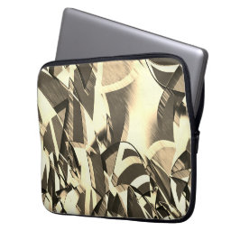 Beige Streifen über braunes Bild mit Drizzle Laptopschutzhülle