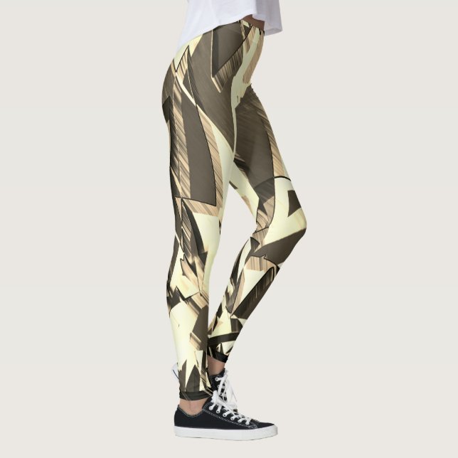 Beige Streifen über braunes Bild mit Drizzle Leggings (Rechts)