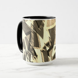 Beige Streifen über braunes Bild mit Drizzle Tasse