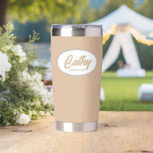 Beige Stylized Wedding Bridesmaid Thermobecher
