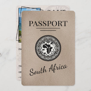 Beige Südafrika Passport Save The Date