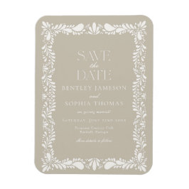 Beige Talavera Tile Spanish Fiesta Save the Date Magnet