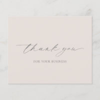 Beige Tan Modern Budget Business Danke Karte