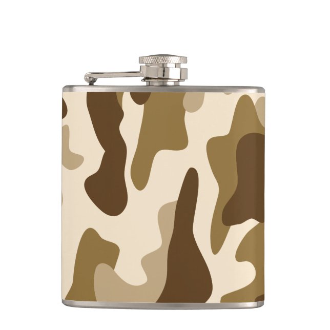 Beige Tarnmuster Flachmann (Vorderseite)