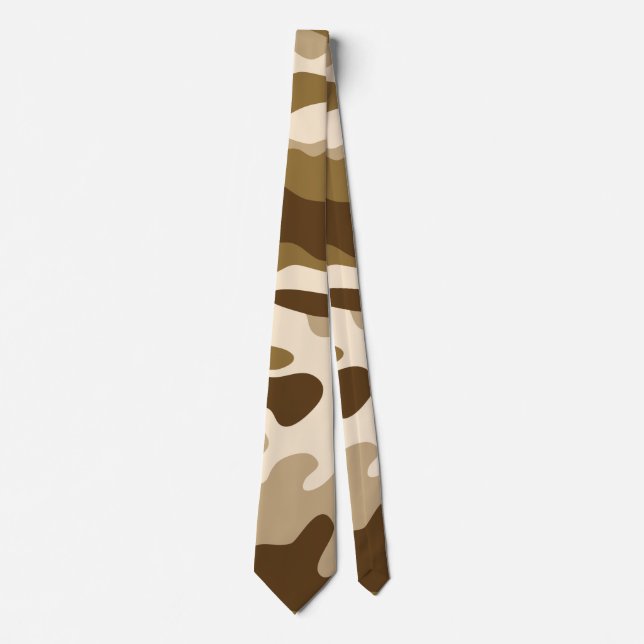 Beige Tarnmuster Krawatte (Vorderseite)