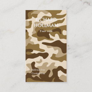 Beige Tarnmuster Visitenkarte
