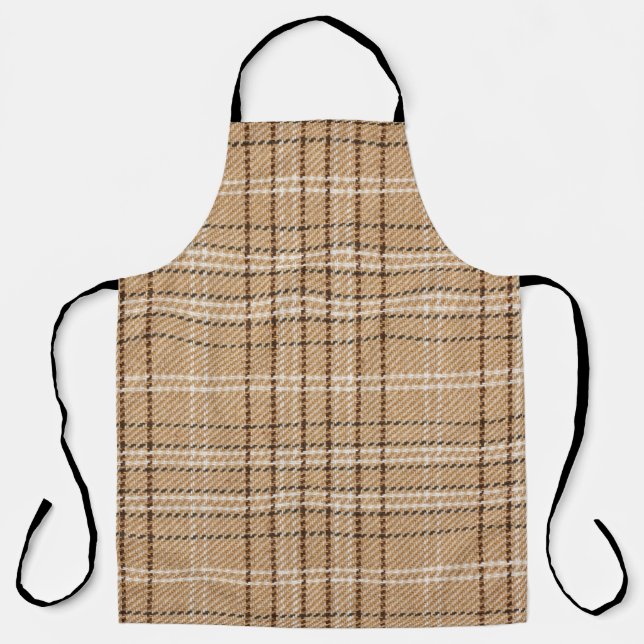 Beige Tartan: Klassischer Karierter Weave. Schürze (Vorderseite)