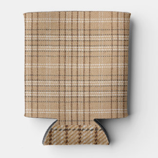 Beige Tartan: Klassisches Karomuster. Dosenkühler