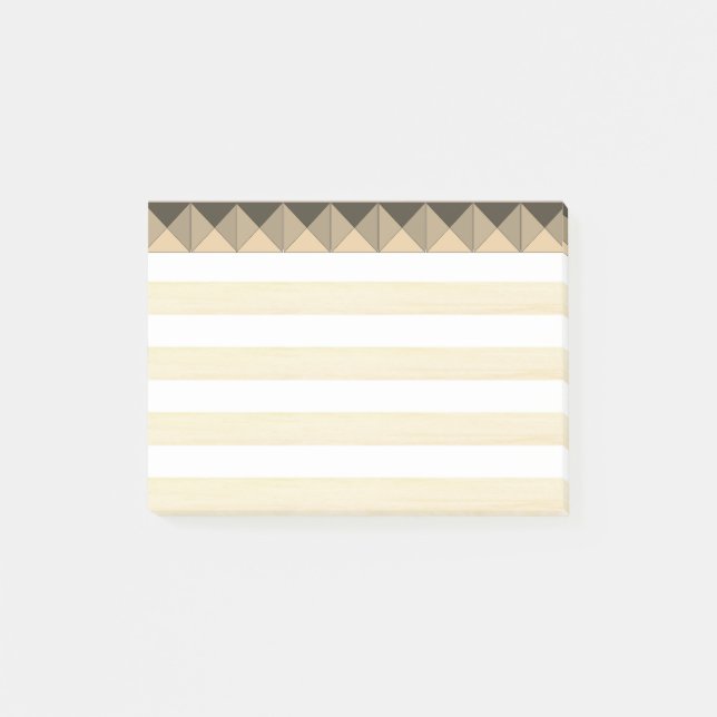 Beige Tauben und weiße Streifen Post-it Klebezettel (Vorderseite)